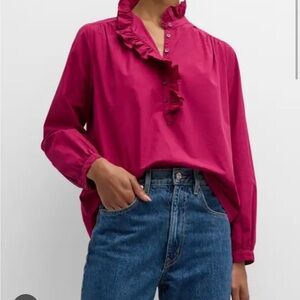 XiRENA Fuchsia Ruffled Blouse nwt